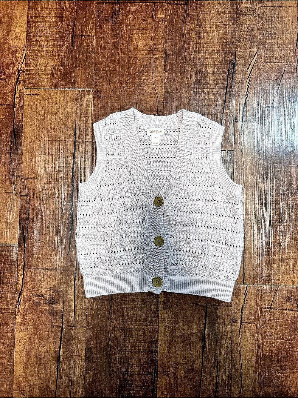 Cat & Jack Girls Button-Front Knit Sweater Vest Women's Knit Button-Front Vest